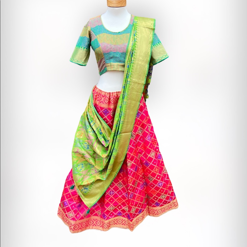 Silk Woven Designer handwork Patola Lehenga